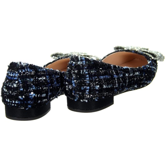 JCrew Sally Ballet Flat in Tweed w/ Glitter Bow - Picture 2 of 12